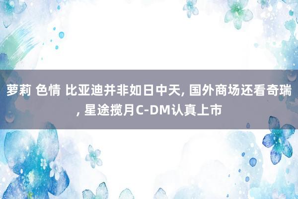 萝莉 色情 比亚迪并非如日中天， 国外商场还看奇瑞， 星途揽月C-DM认真上市